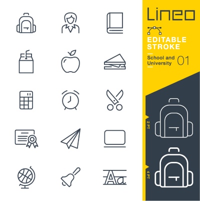 Lineo Editable Stroke 4110 Outline Icons #3, 27xAI