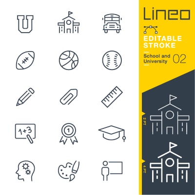 Lineo Editable Stroke 4110 Outline Icons #3, 27xAI