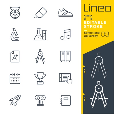 Lineo Editable Stroke 4110 Outline Icons #3, 27xAI