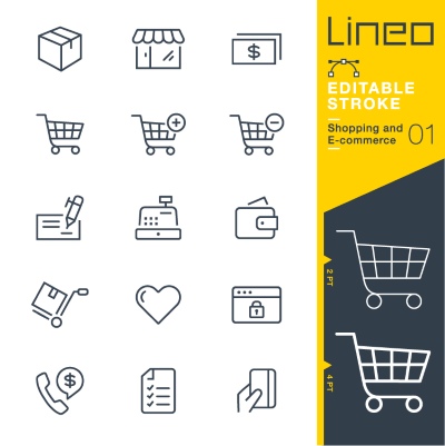 Lineo Editable Stroke 4110 Outline Icons #3, 27xAI