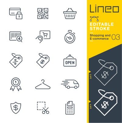 Lineo Editable Stroke 4110 Outline Icons #3, 27xAI