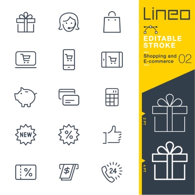 Lineo Editable Stroke 4110 Outline Icons #3, 27xAI