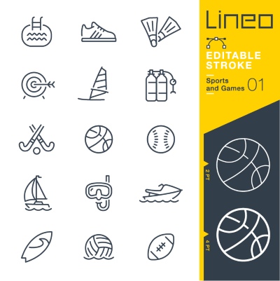 Lineo Editable Stroke 4110 Outline Icons #3, 27xAI