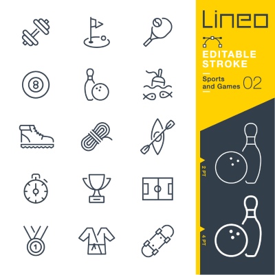 Lineo Editable Stroke 4110 Outline Icons #3, 27xAI
