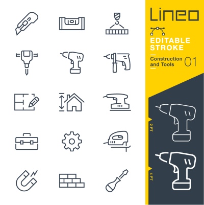 Lineo Editable Stroke 4110 Outline Icons #3, 27xAI