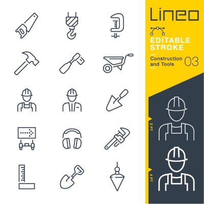 Lineo Editable Stroke 4110 Outline Icons #3, 27xAI