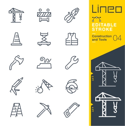 Lineo Editable Stroke 4110 Outline Icons #3, 27xAI