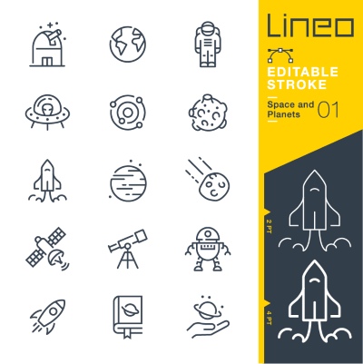 Lineo Editable Stroke 4110 Outline Icons #5, 26xAI