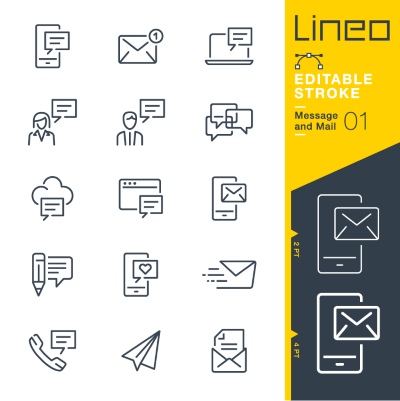 Lineo Editable Stroke 4110 Outline Icons #6, 28xAI