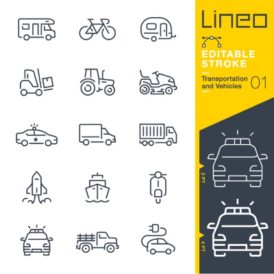 Lineo Editable Stroke 4110 Outline Icons #8, 27xAI