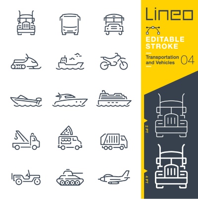 Lineo Editable Stroke 4110 Outline Icons #8, 27xAI
