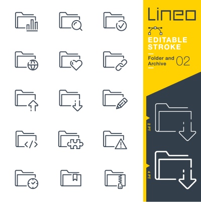 Lineo Editable Stroke 4110 Outline Icons #8, 27xAI