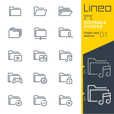 Lineo Editable Stroke 4110 Outline Icons #8, 27xAI