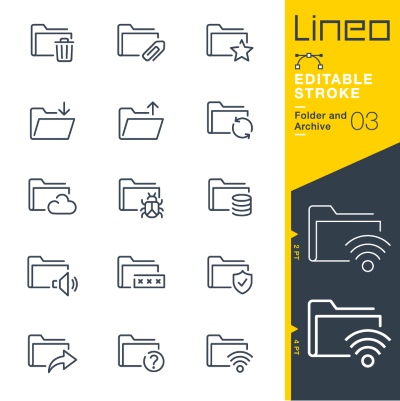 Lineo Editable Stroke 4110 Outline Icons #8, 27xAI