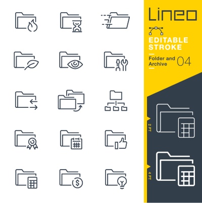Lineo Editable Stroke 4110 Outline Icons #8, 27xAI