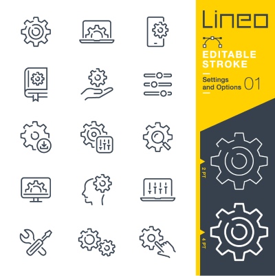 Lineo Editable Stroke 4110 Outline Icons #8, 27xAI