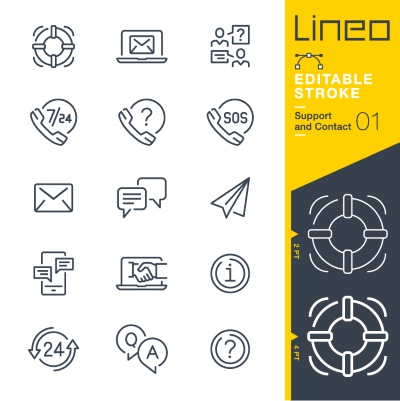 Lineo Editable Stroke 4110 Outline Icons #10, 30xAI