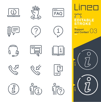 Lineo Editable Stroke 4110 Outline Icons #10, 30xAI
