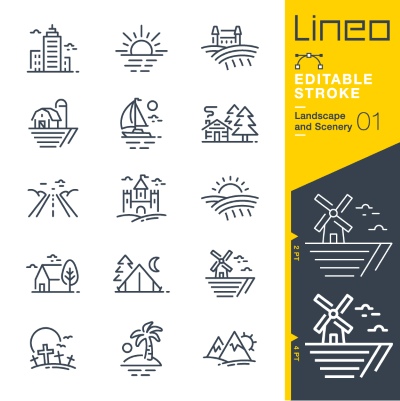 Lineo Editable Stroke 4110 Outline Icons #10, 30xAI