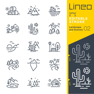 Lineo Editable Stroke 4110 Outline Icons #10, 30xAI