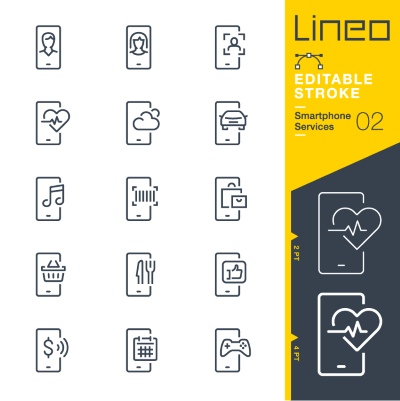 Lineo Editable Stroke 4110 Outline Icons #10, 30xAI