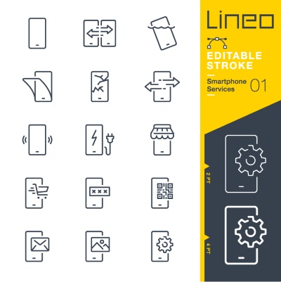 Lineo Editable Stroke 4110 Outline Icons #10, 30xAI
