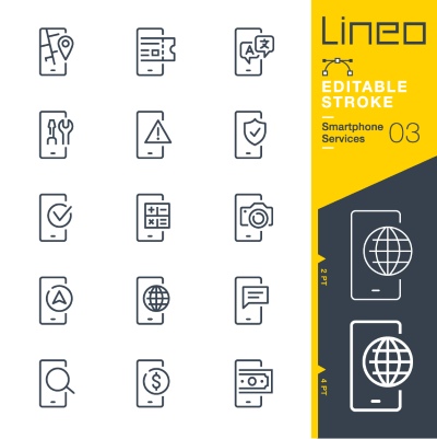 Lineo Editable Stroke 4110 Outline Icons #10, 30xAI