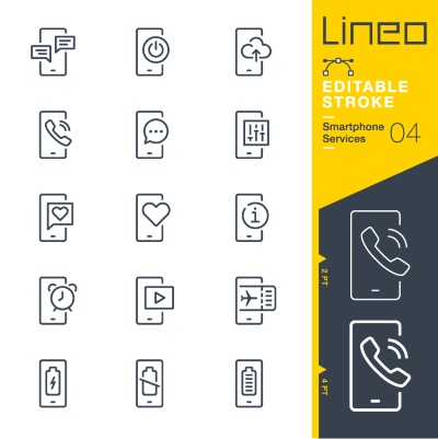 Lineo Editable Stroke 4110 Outline Icons #10, 30xAI
