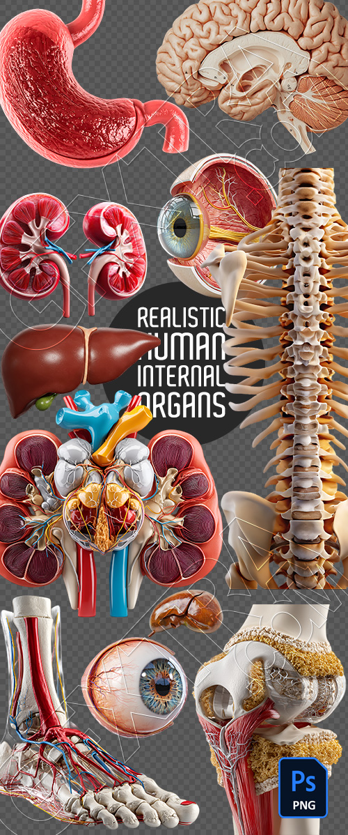 Realistic Human Internal Organs 25xPNG