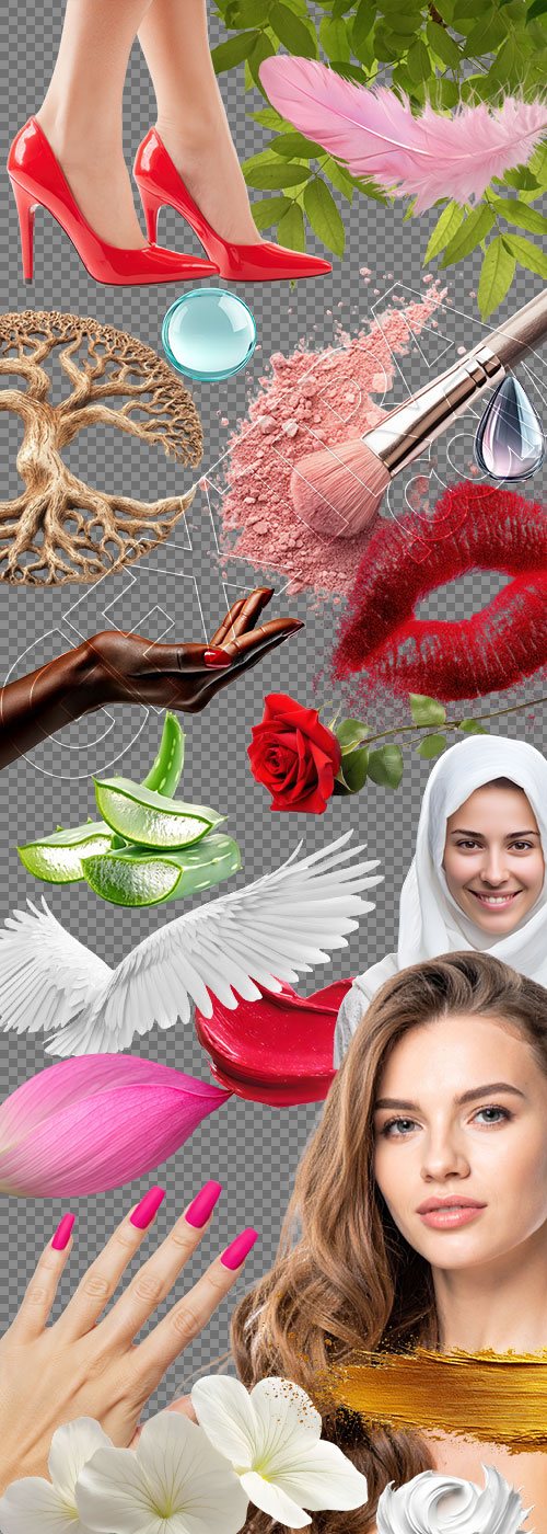 Beauty Concept Transparent Objects 28xPNG