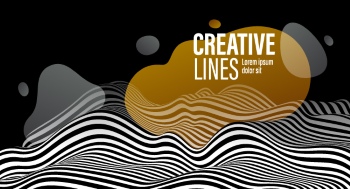 3D Curved Lines with linear Perspective Abstract Backgrounds 25xAI