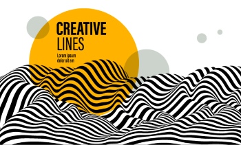 3D Curved Lines with linear Perspective Abstract Backgrounds 25xAI