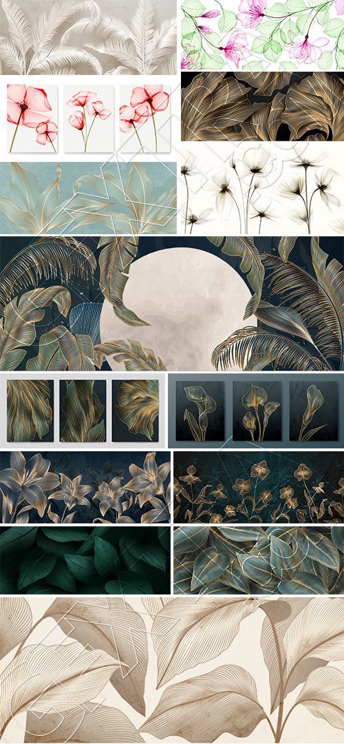 Abstract Botanical Art Backgrounds 25xAI Abstract Botanical Art Backgrounds 25xAI