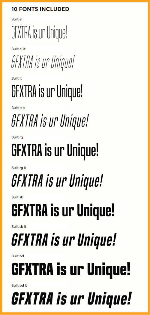 Built Font Family 10xOTF