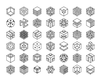 Isometric Brutal Design Elements 28xAI
