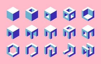 Isometric Brutal Design Elements 28xAI