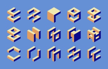 Isometric Brutal Design Elements 28xAI