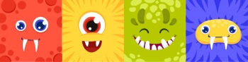 Cute Monster Icons & Design Elements 42xAI