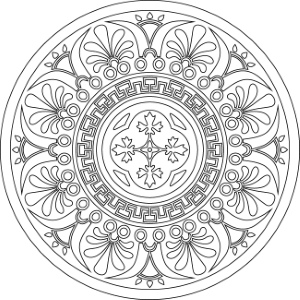 Roman Byzantine Mosaic Ceramics Ornamental Designs #1, 27xAI