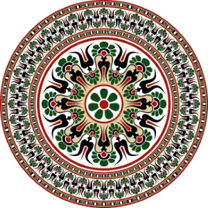 Roman Byzantine Mosaic Ceramics Ornamental Designs #1, 27xAI