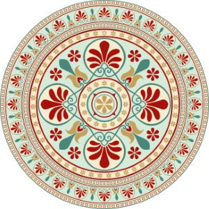 Roman Byzantine Mosaic Ceramics Ornamental Designs #1, 27xAI