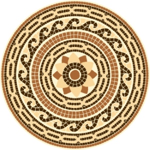 Roman Byzantine Mosaic Ceramics Ornamental Designs #1, 27xAI