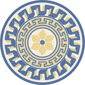 Roman Byzantine Mosaic Ceramics Ornamental Designs #1, 27xAI