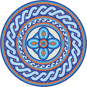 Roman Byzantine Mosaic Ceramics Ornamental Designs #1, 27xAI