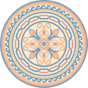 Roman Byzantine Mosaic Ceramics Ornamental Designs #1, 27xAI