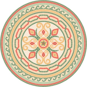 Roman Byzantine Mosaic Ceramics Ornamental Designs #1, 27xAI