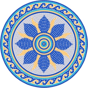 Roman Byzantine Mosaic Ceramics Ornamental Designs #1, 27xAI