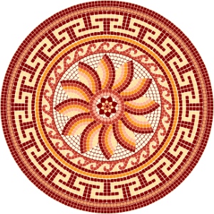 Roman Byzantine Mosaic Ceramics Ornamental Designs #1, 27xAI