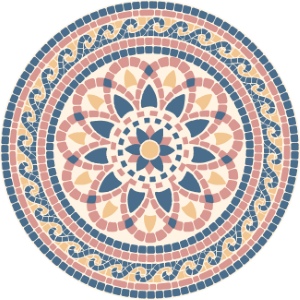 Roman Byzantine Mosaic Ceramics Ornamental Designs #1, 27xAI