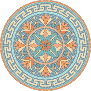 Roman Byzantine Mosaic Ceramics Ornamental Designs #1, 27xAI